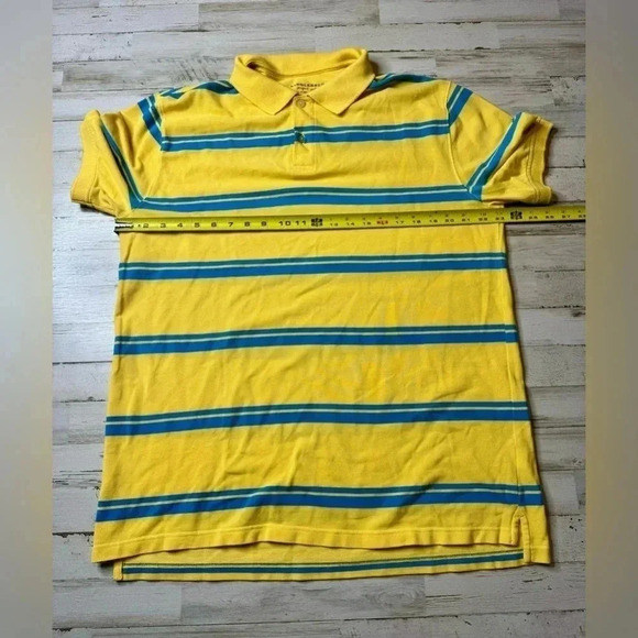 Saddlebred Perfect Polo - Men's  Large  Yellow Blue Stripes Shirt - Picture 4 of 7